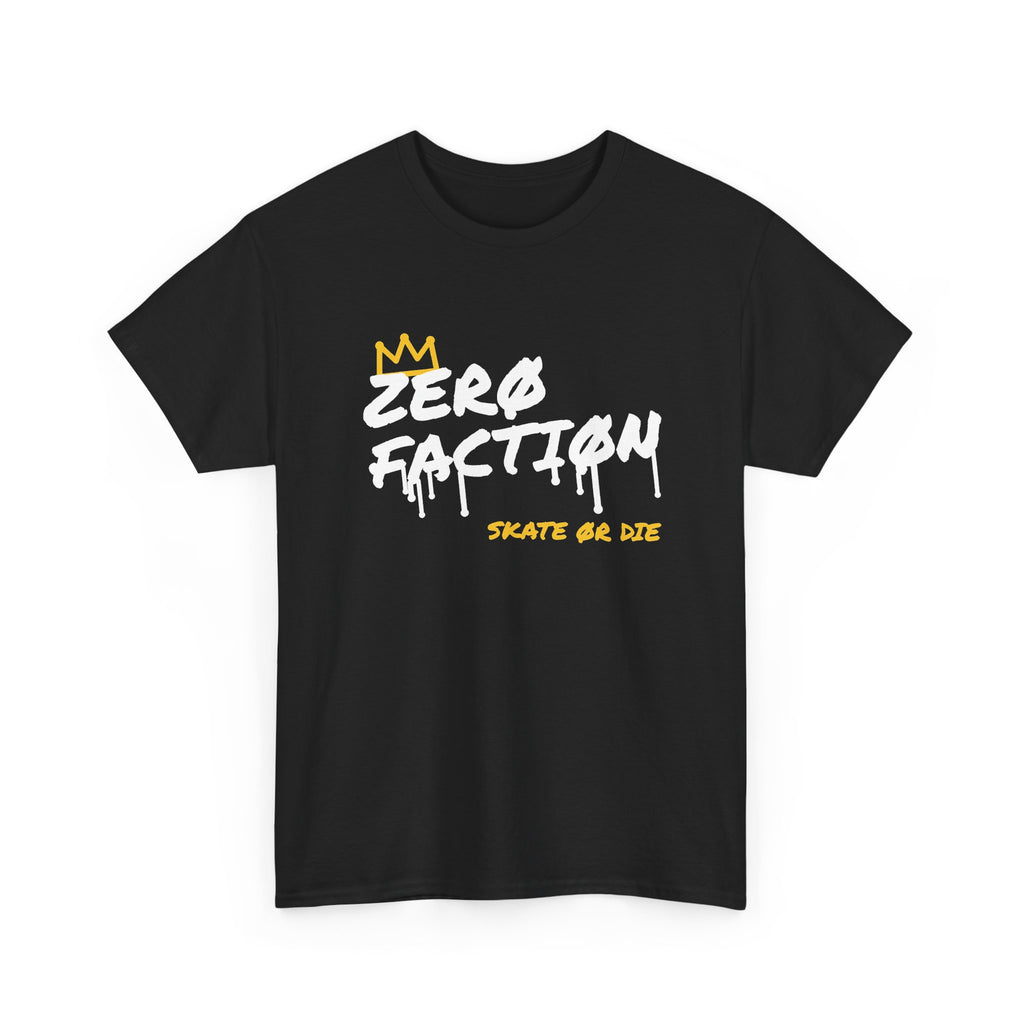 Zero Faction Graffiti Tag Logo tee, black, front view, graffiti tag logo print