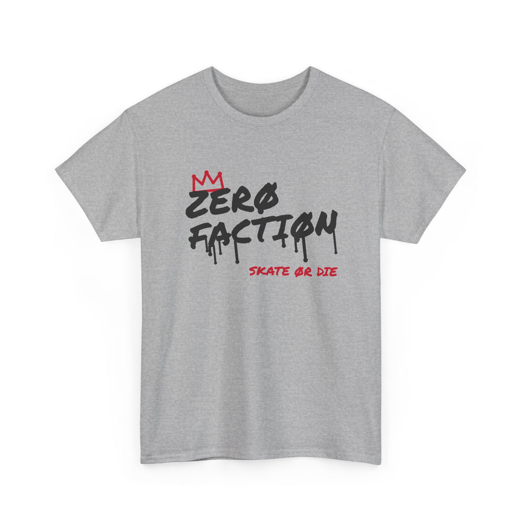 Zero Faction Graffiti Tag Logo tee, sport grey, front view, graffiti tag logo print
