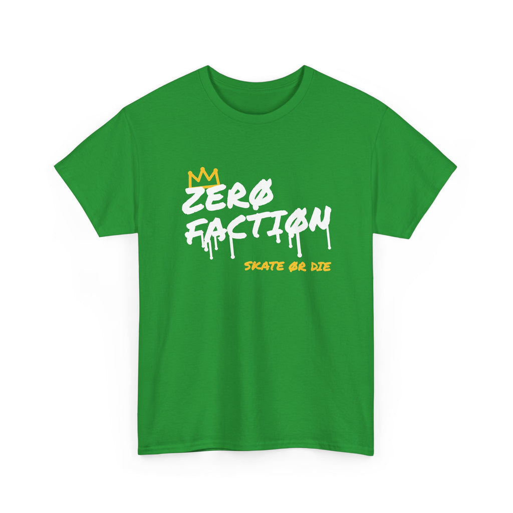 Zero Faction Graffiti Tag Logo tee, irish green, front view, graffiti tag logo print