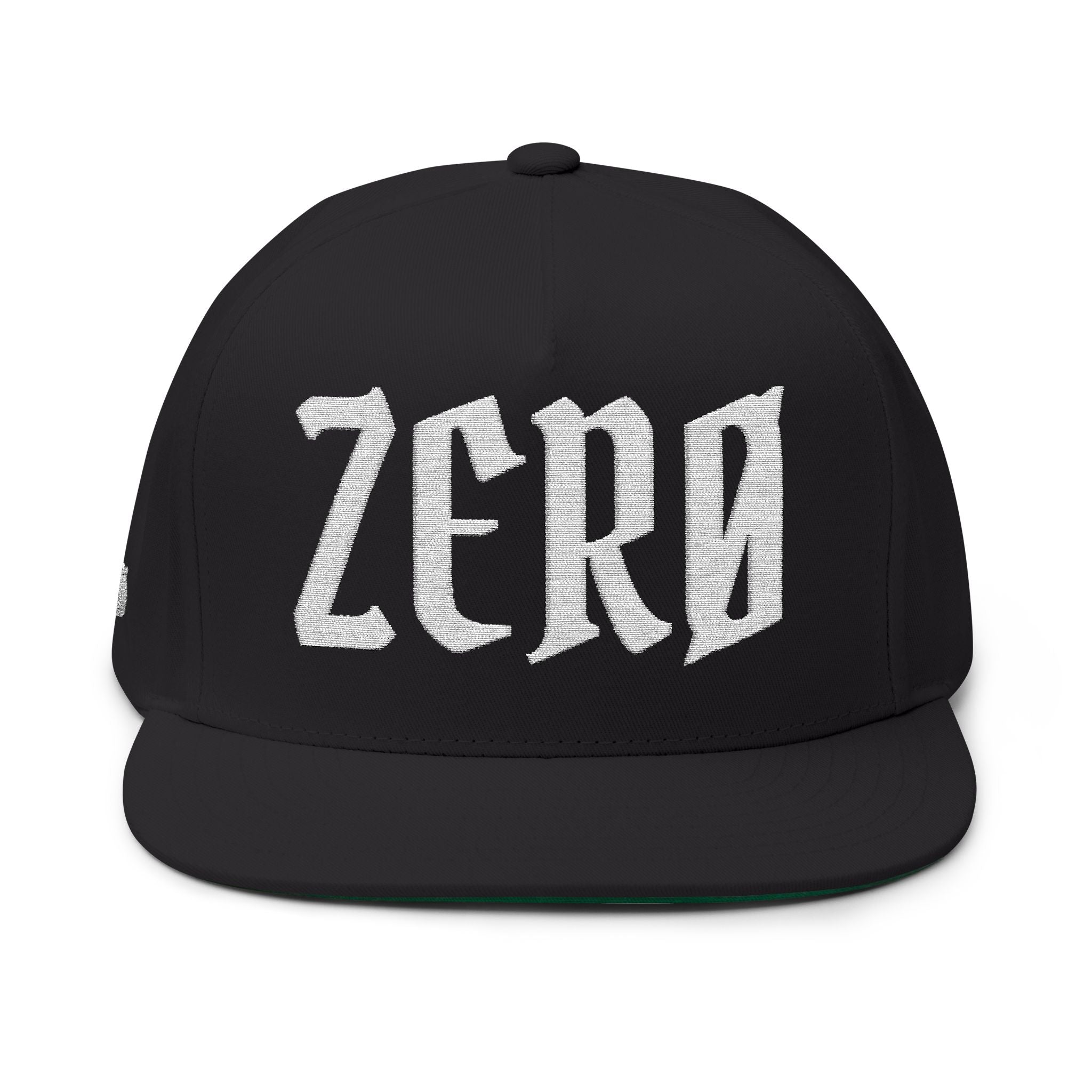 ZerØ Embroidered Flat Bill Cap — Snapback Hat