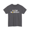 Zero Faction Ransom Note Logo tee, charcoal, front view, ransom note letter logo print