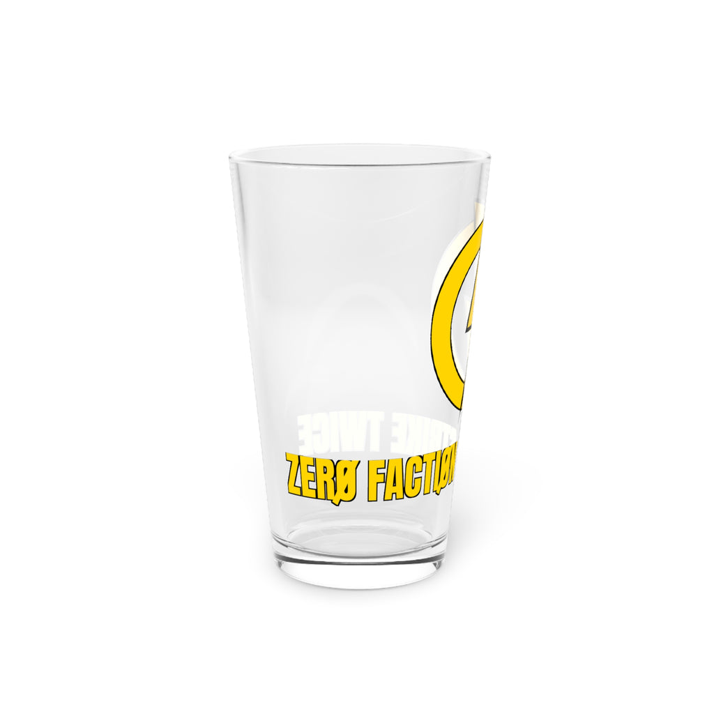 Strike Twice Pint Glass by Zero Faction, product mockup side view