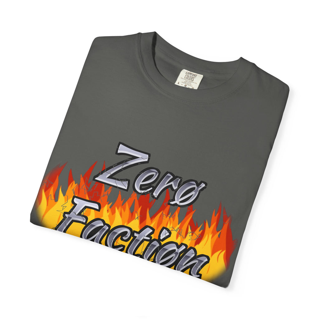 Flame Script Tee in Pepper, folded front view