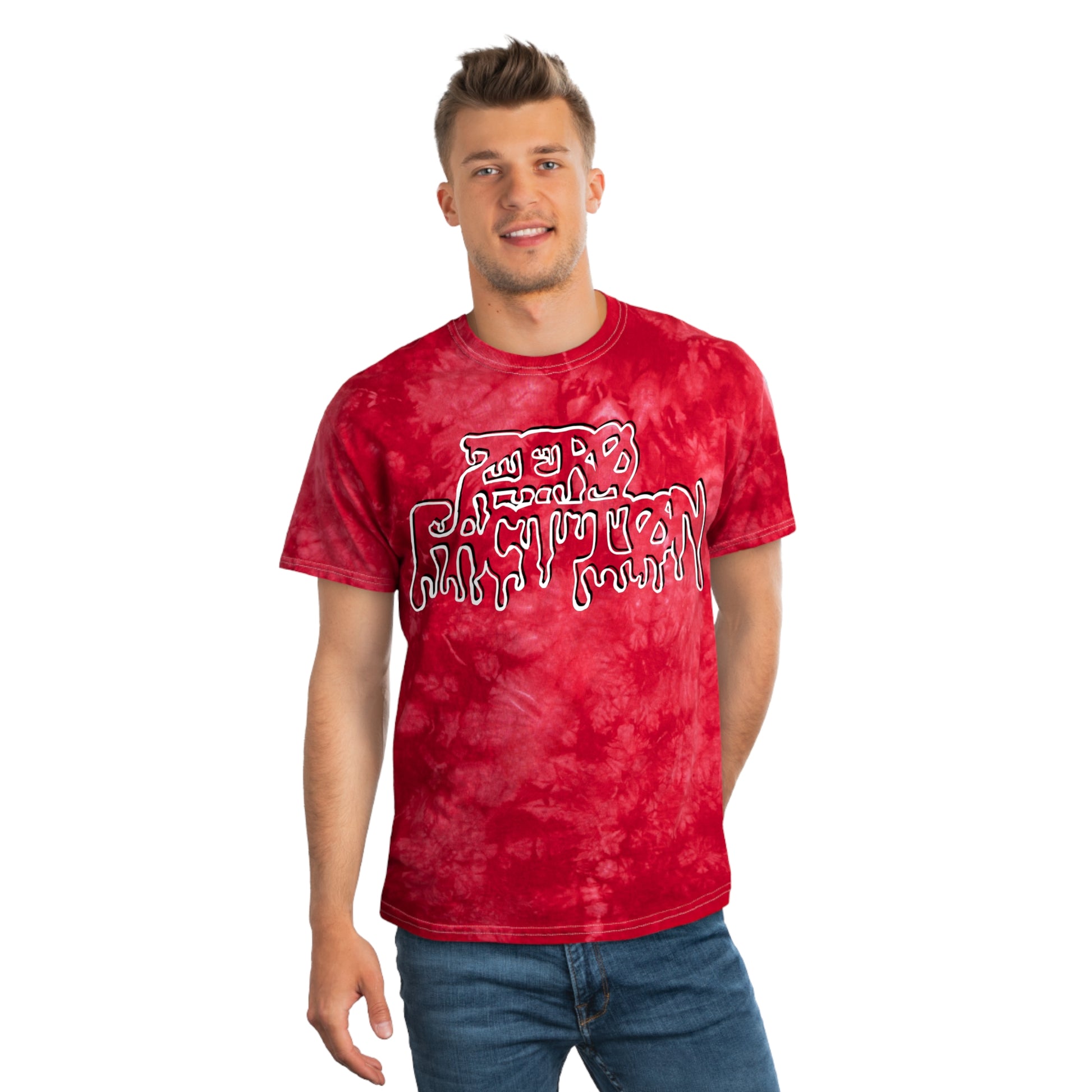 Melted Tie Die Tee red 2