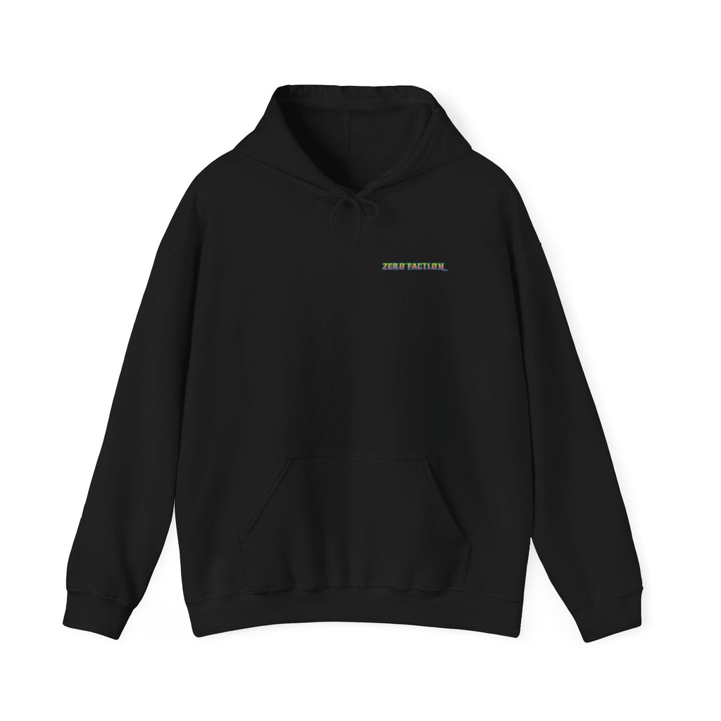 Zero Faction Desert Titan Metal hoodie, black, front view, small chest logo