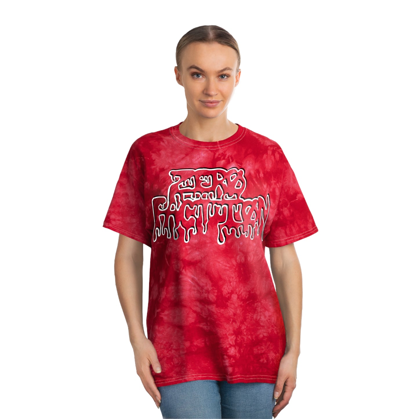 Melted Tie Die Tee red 1