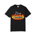 Flame Script Tee in Black, front view