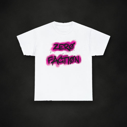 Zero Faction American Wasteland Tee, white, on dark asphalt backdrop
