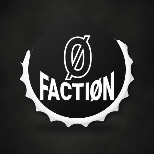 Zero Faction Bottle Opener, white, on dark asphalt backdrop