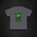 Zero Faction Cauldron Tee, charcoal, on dark asphalt backdrop