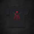 Zero Faction chained tee front, on dark asphalt backdrop