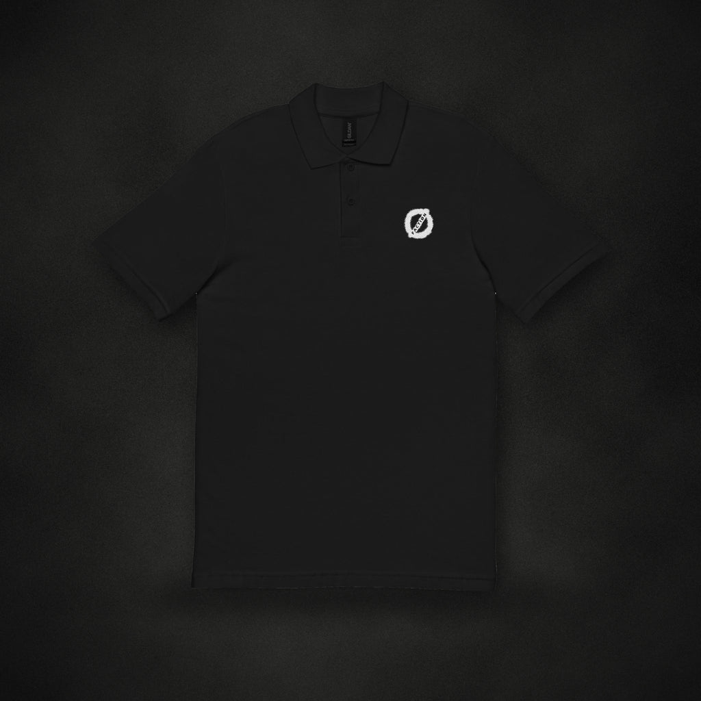 Zero Faction Embroidered Polo, on dark asphalt backdrop
