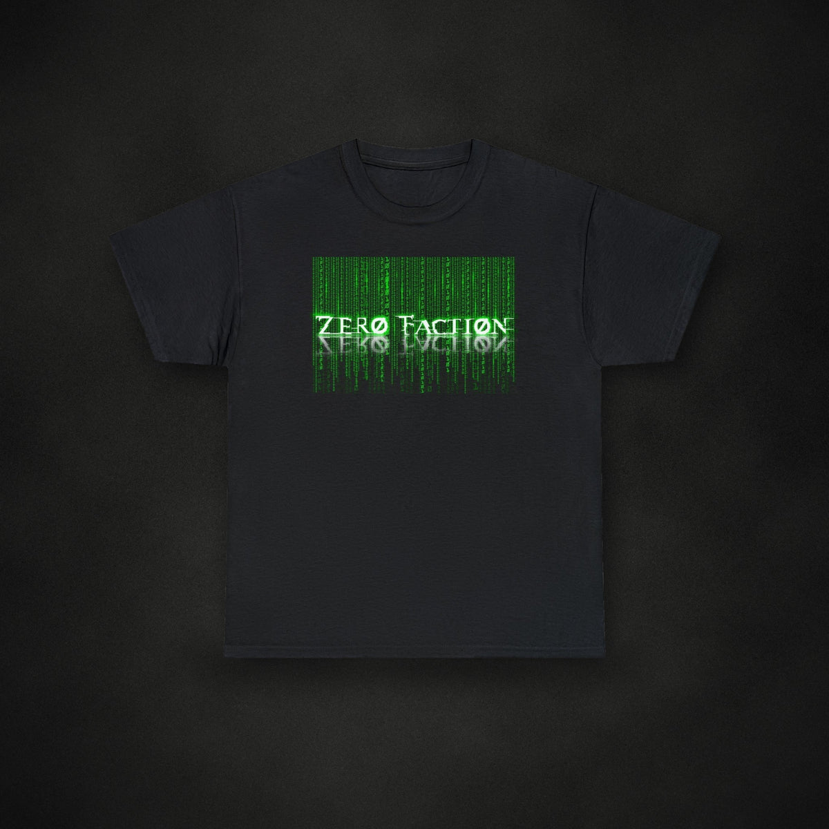Zero Faction Enter The Faction Tee, on dark asphalt backdrop