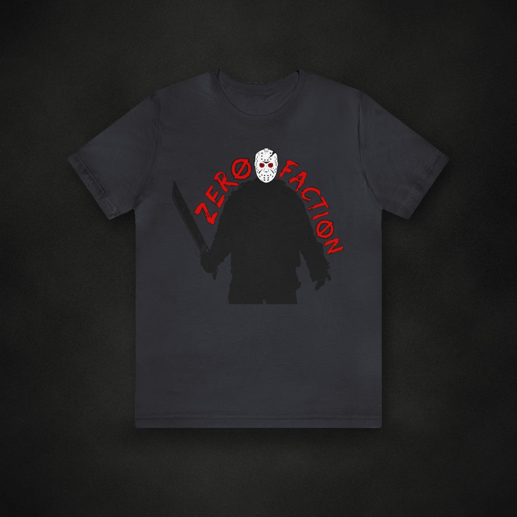 Zero Faction Faction 13 Tee, dark grey, on dark asphalt backdrop
