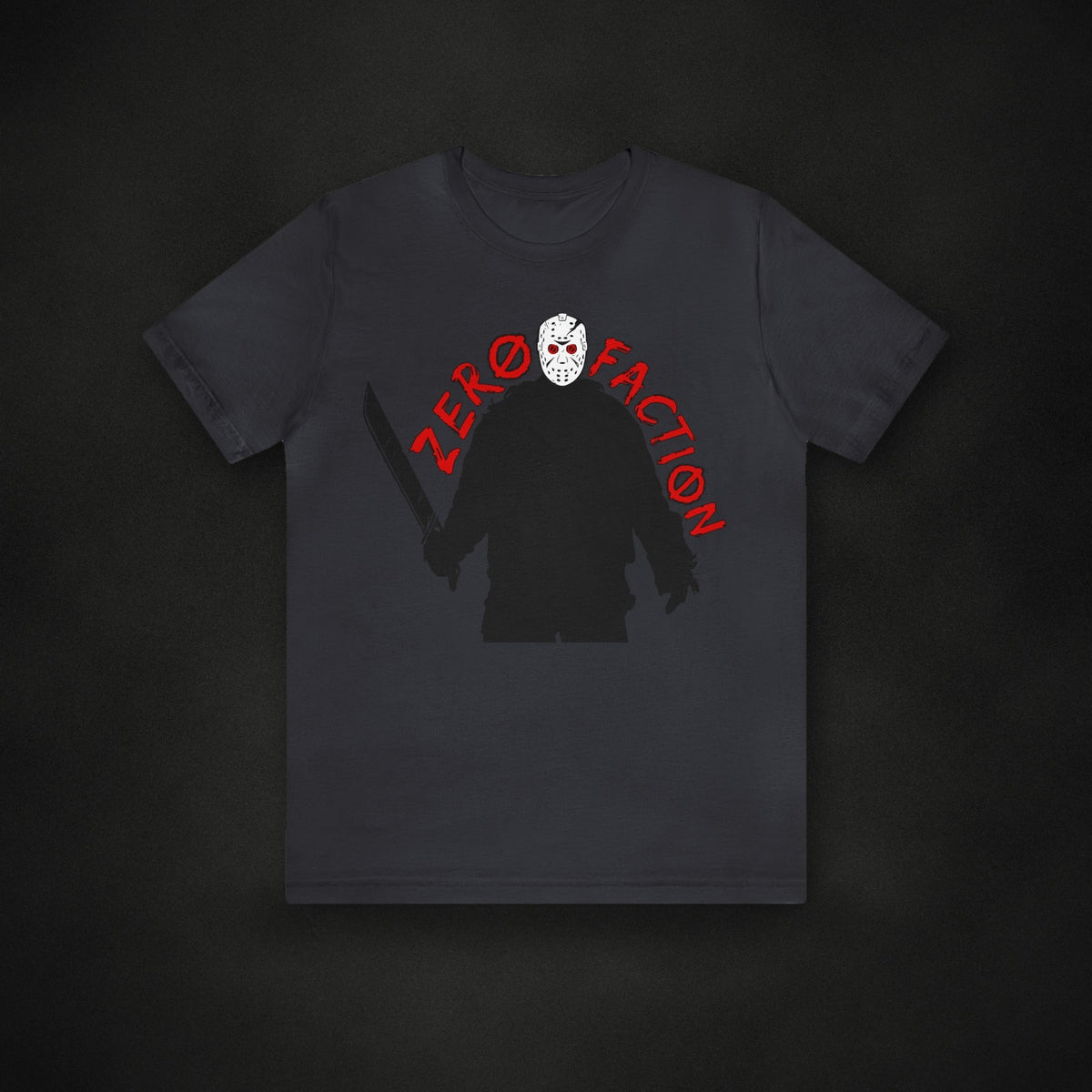 Zero Faction Faction 13 Tee, dark grey, on dark asphalt backdrop