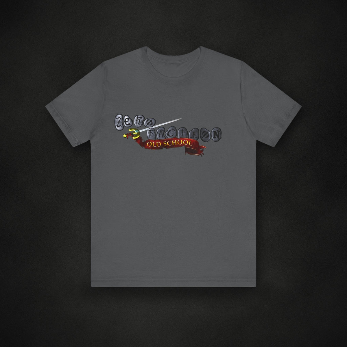 Zero Faction Factionscape Tee, asphalt, on dark asphalt backdrop