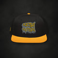 Zero Faction Graffiti Snapback Hat, on dark asphalt backdrop