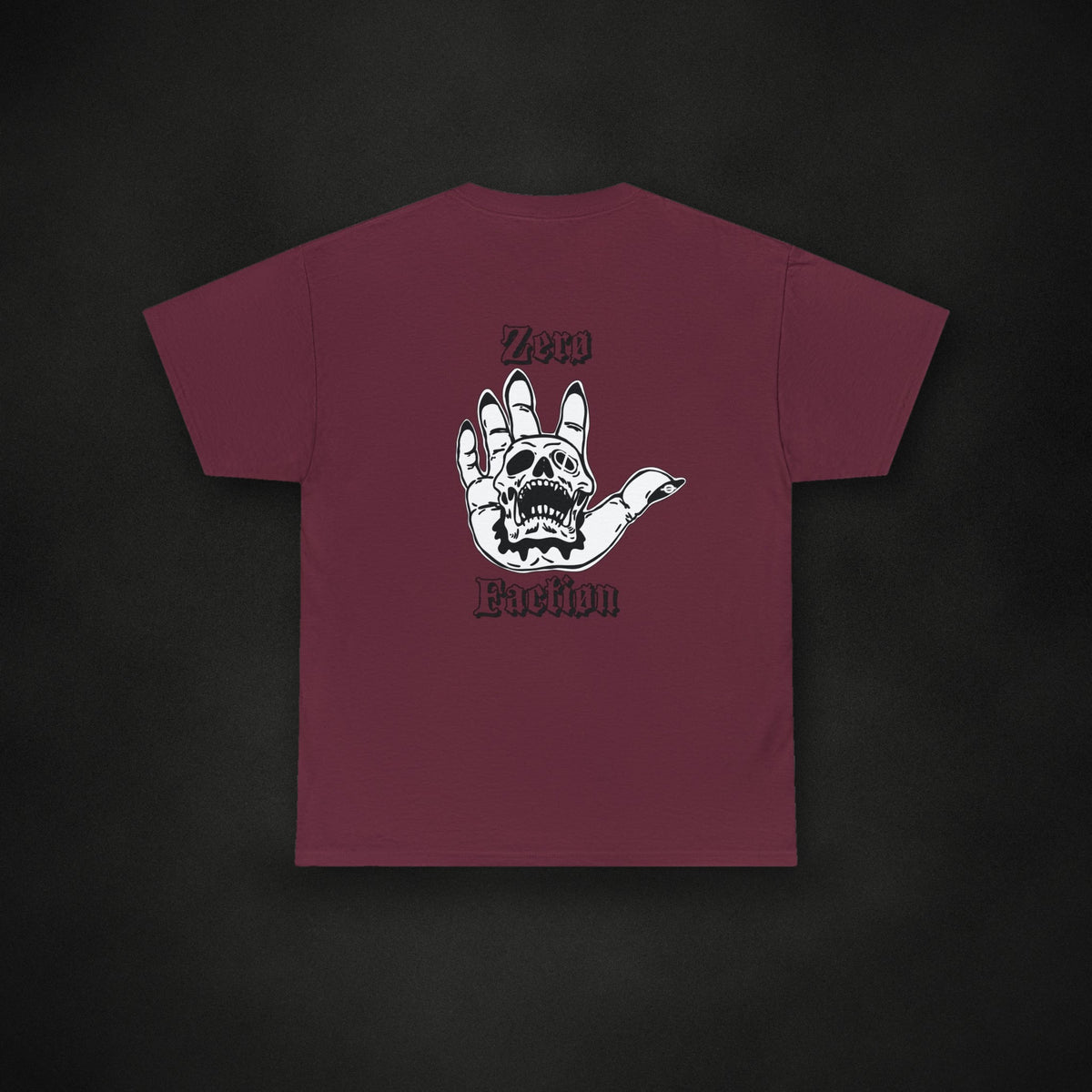 Zero Faction Head In My Hands Tee, on dark asphalt backdrop