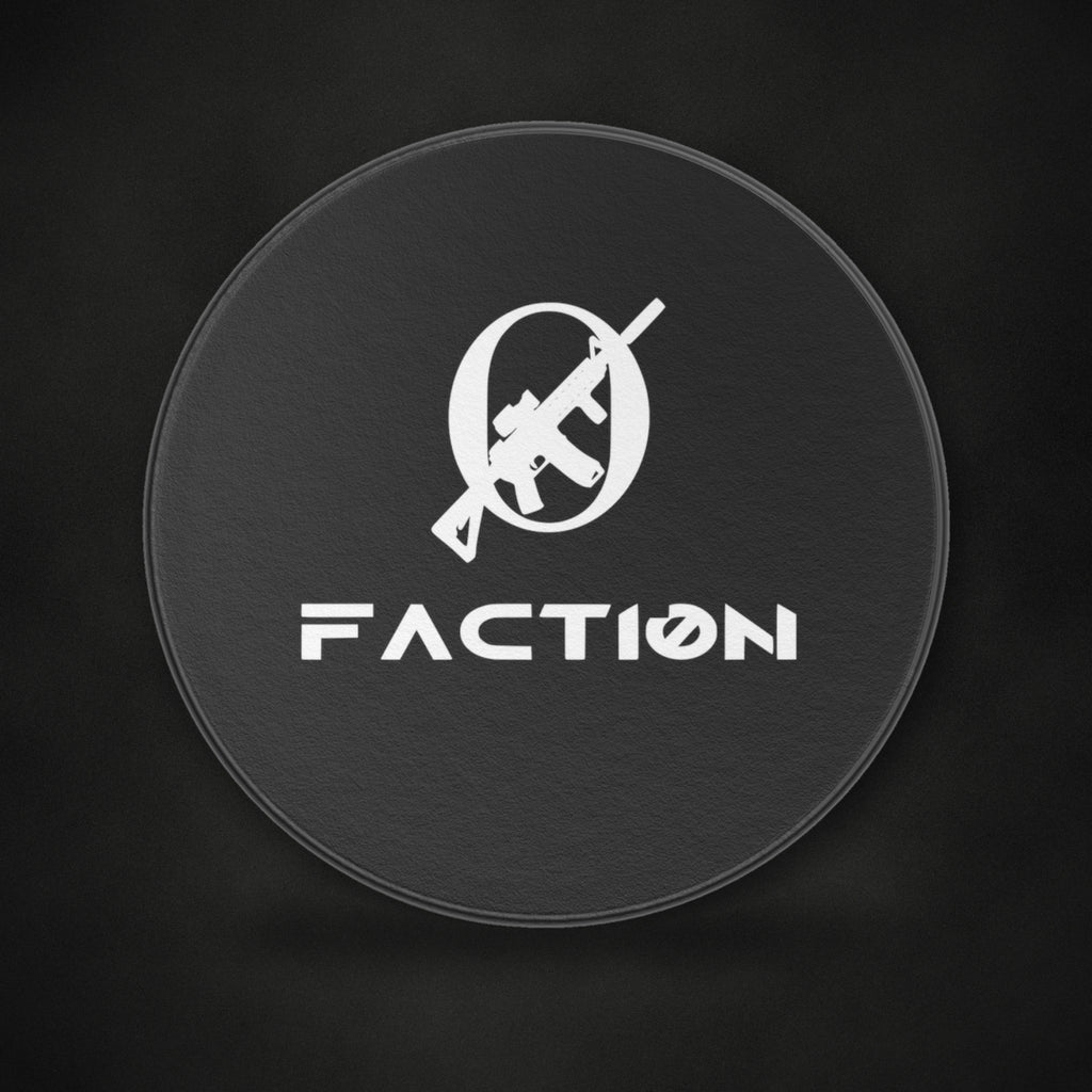 Zero Faction Hockey Puck, on dark asphalt backdrop