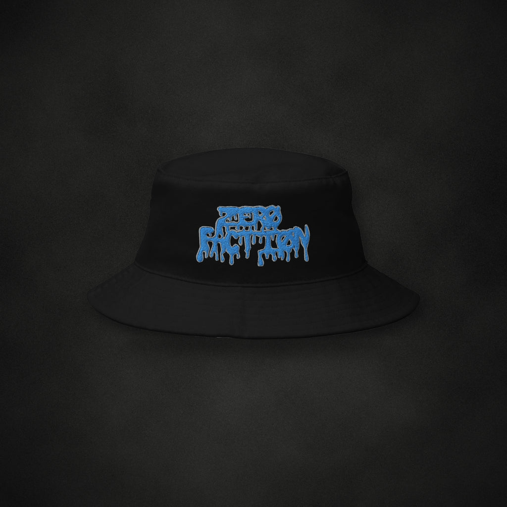 Zero Faction Melting Faction Bucket Hat, black, on dark asphalt backdrop