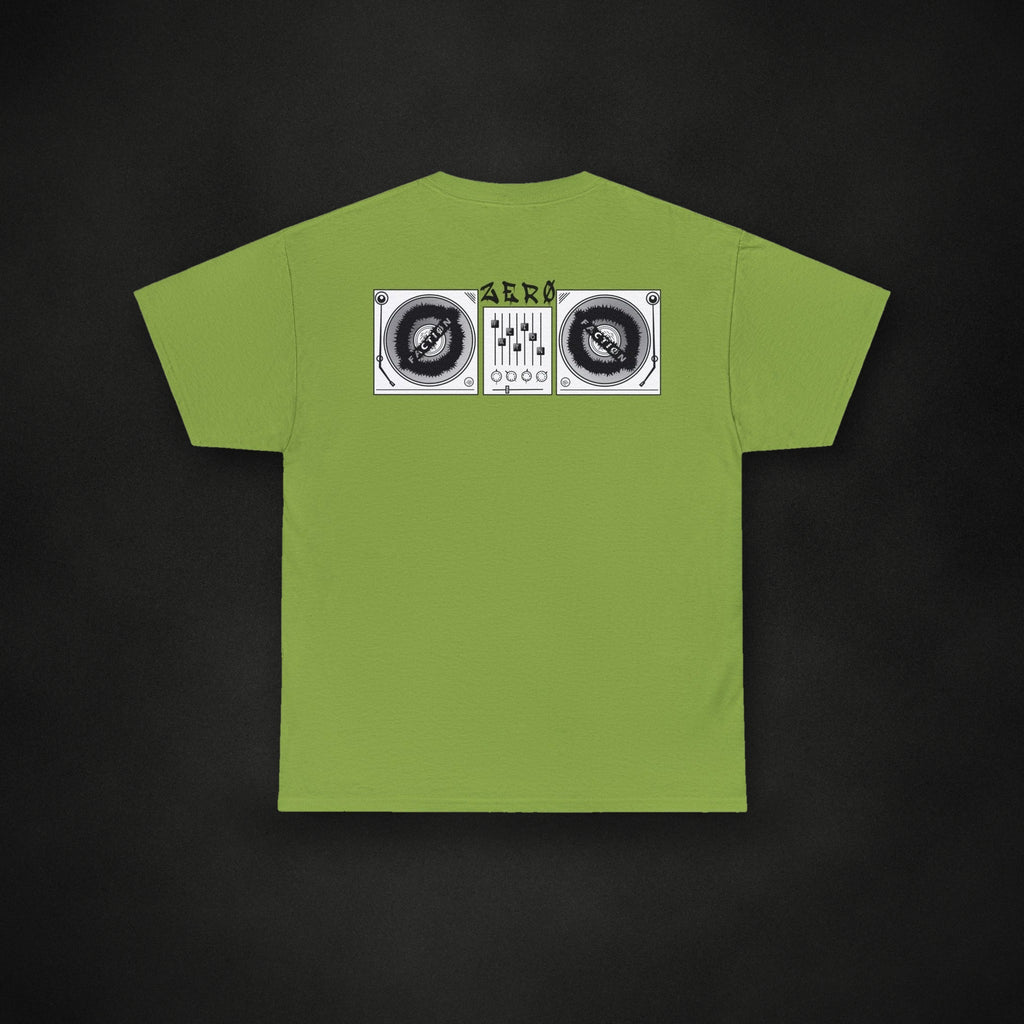 Zero Faction Men's Turntables Tee, on dark asphalt backdrop