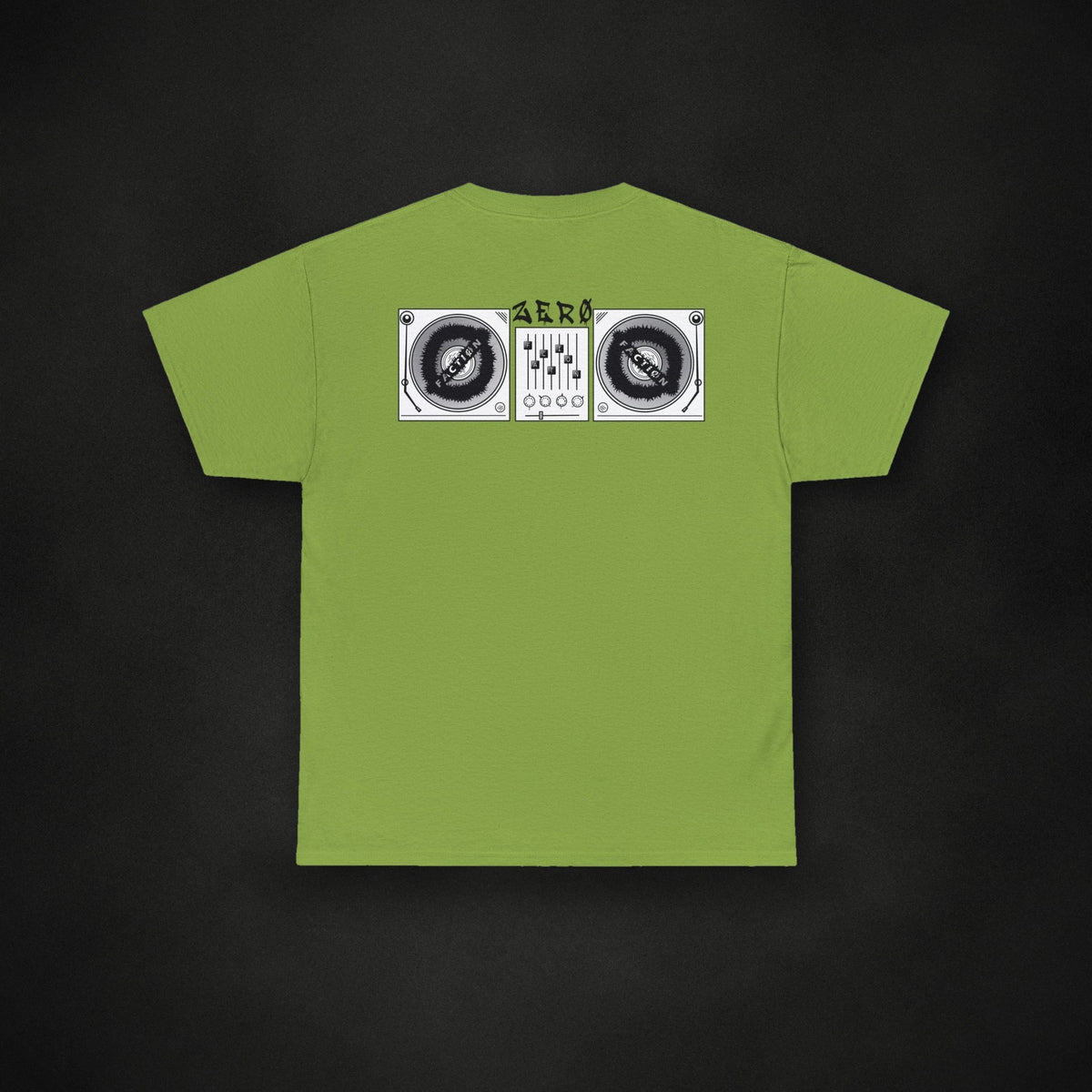 Zero Faction Men's Turntables Tee, on dark asphalt backdrop