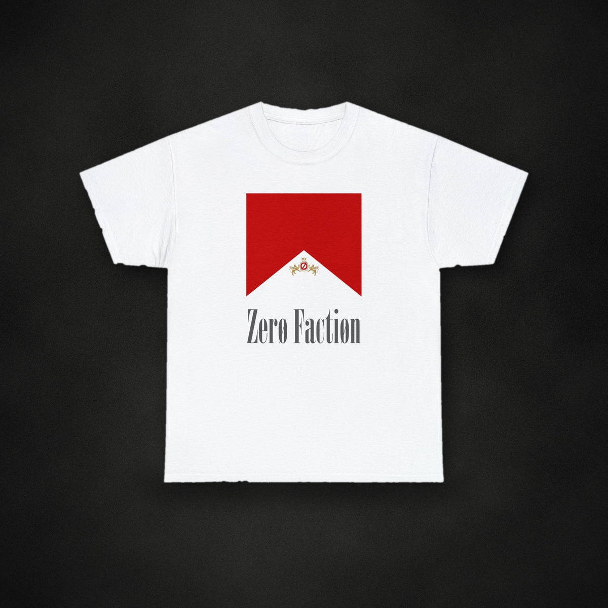 Zero Faction Menthol Tee, white, on dark asphalt backdrop