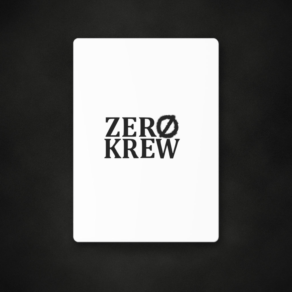 Zero Faction Poker Cards, on dark asphalt backdrop