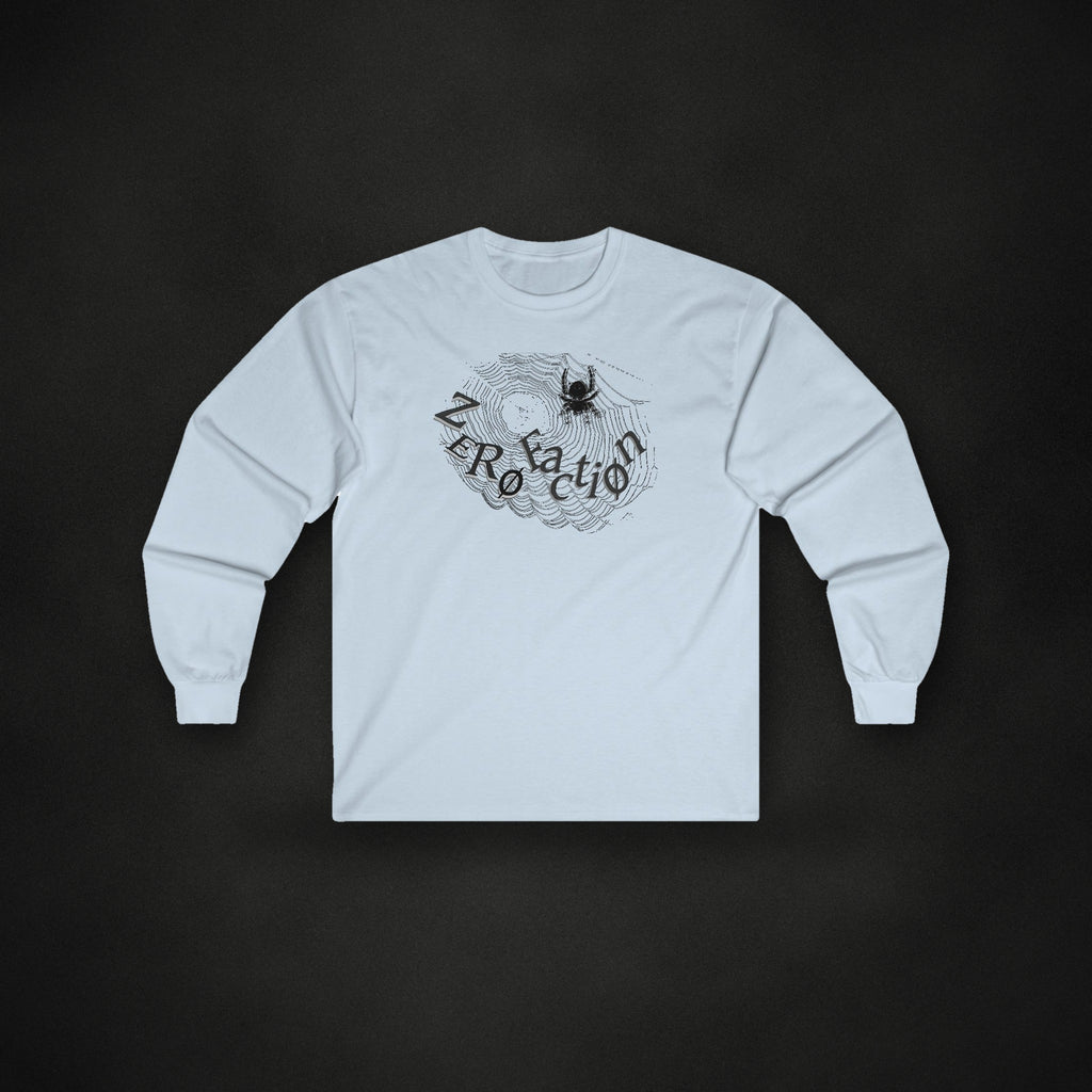 Zero Faction Spider in Sport Grey Sweater, light blue, on dark asphalt backdrop