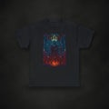 Zero Faction Summoning Tee, black, on dark asphalt backdrop