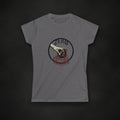 Zero Faction Women's Idle Hand Tee, charcoal, on dark asphalt backdrop