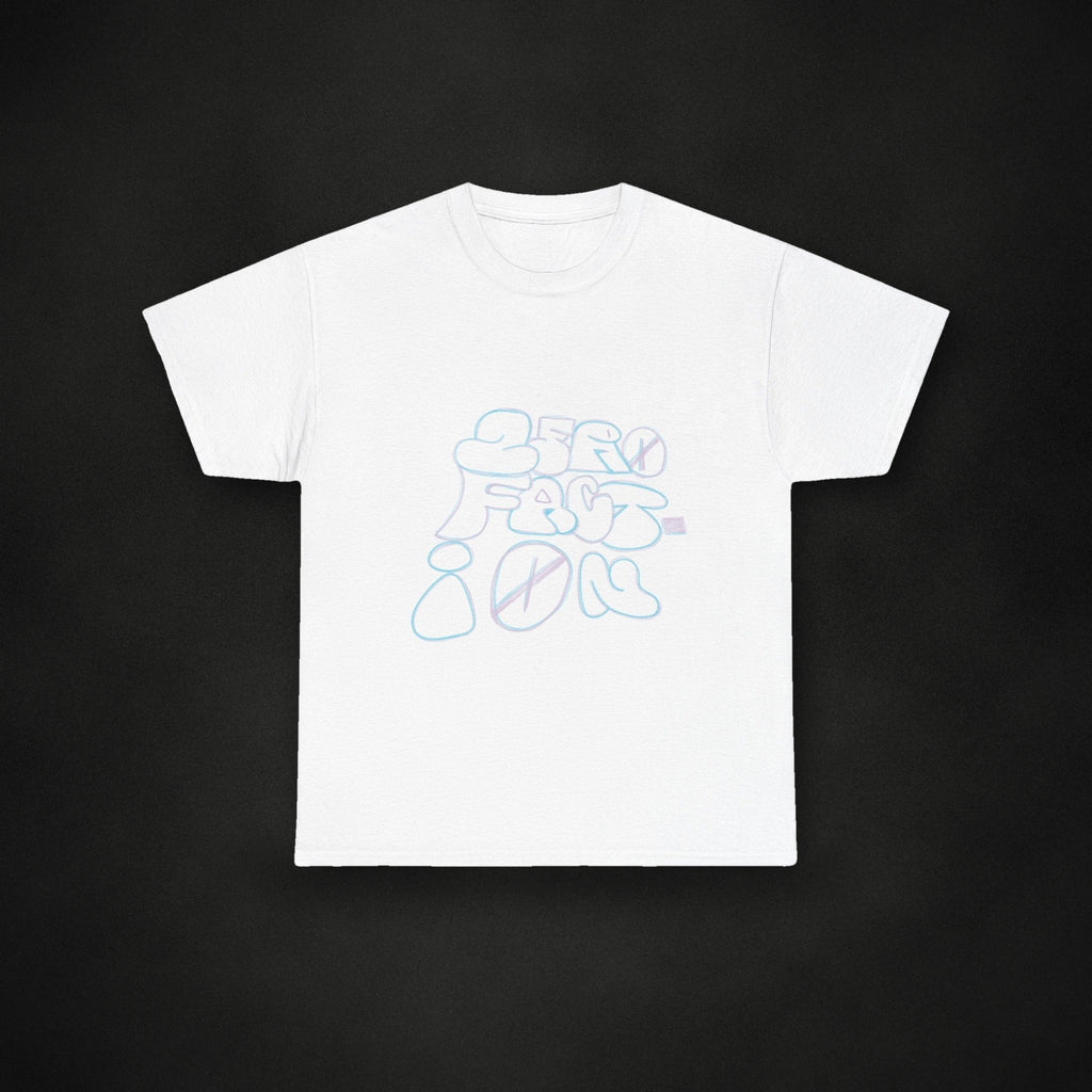 Zero Faction Women's Sidewalk Chalk Tee, white, on dark asphalt backdrop