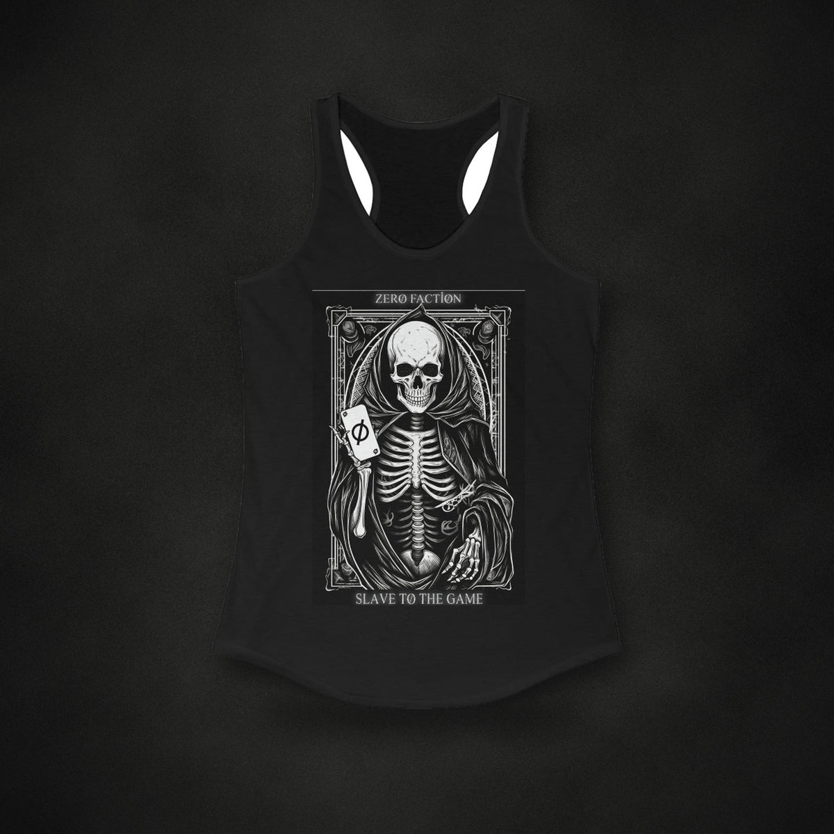 Zero Faction slave to the game tank front, on dark asphalt backdrop