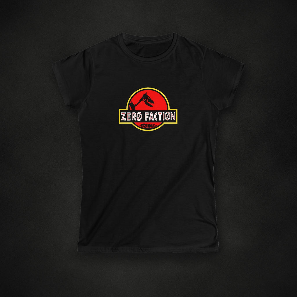 Zero Faction Women's Zero Park Tee, black, on dark asphalt backdrop