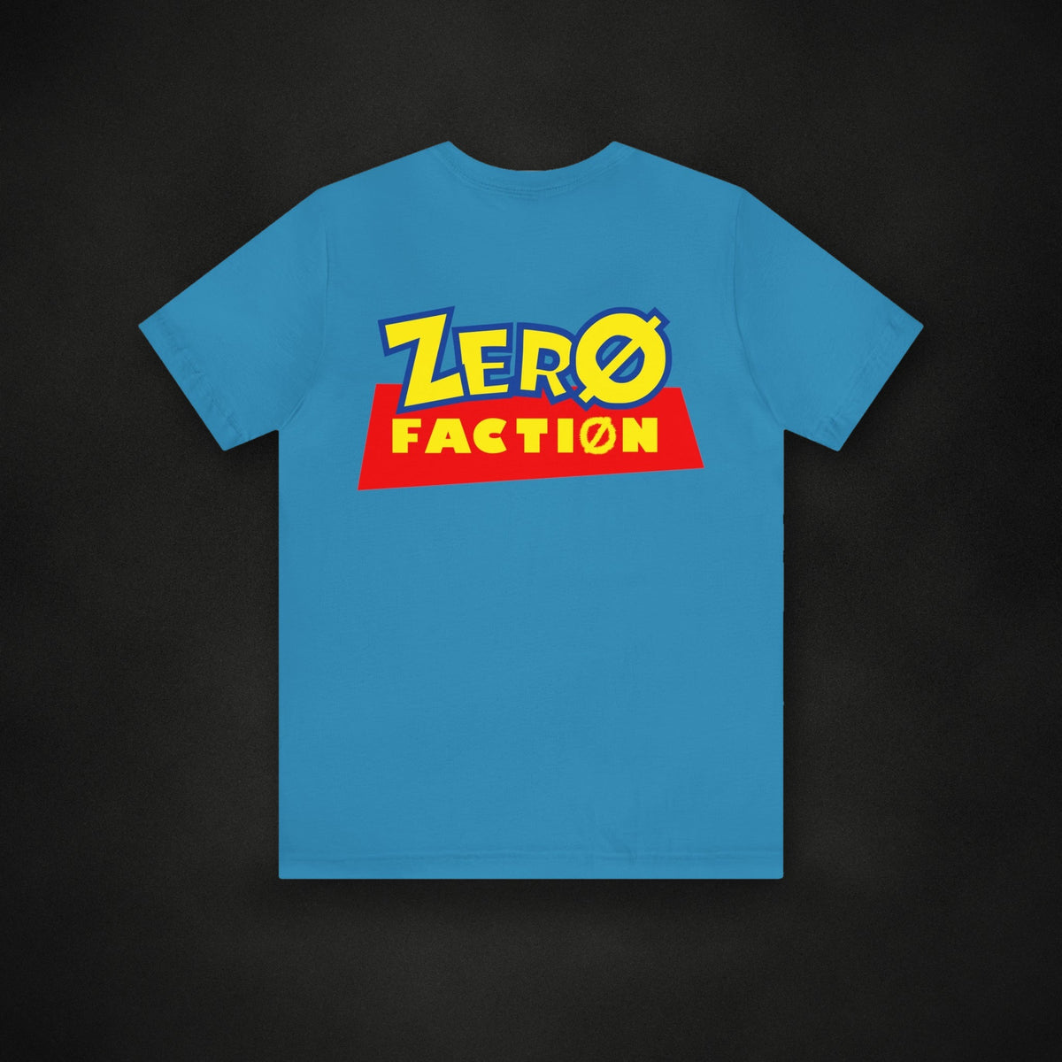 Zero Faction Zero Toys Tee, on dark asphalt backdrop
